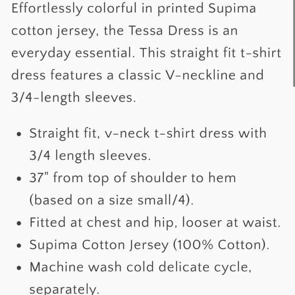 Lilly Pulitzer Tessa 3/4 Sleeve V-Neck Seaweed Samba T-Shirt Dress Blue Pink XS - Picture 11 of 11